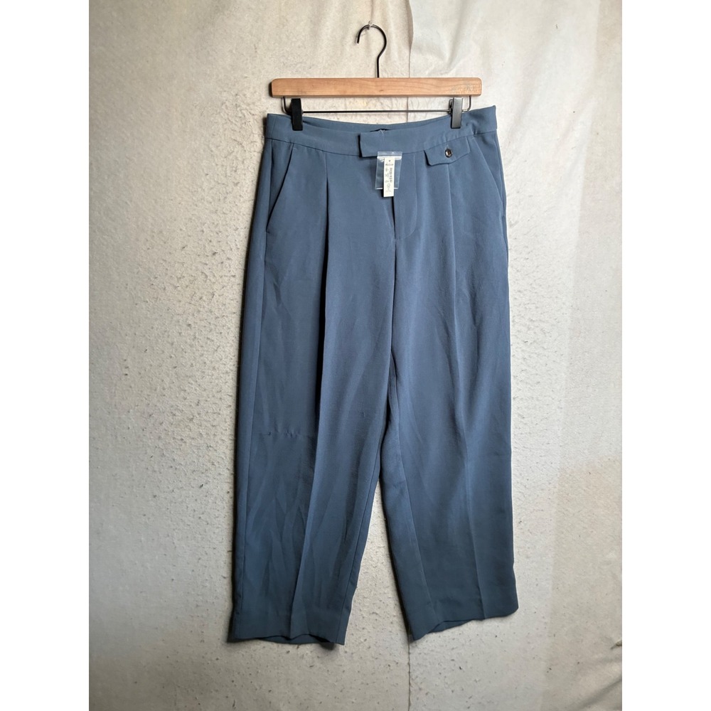 Madewell NN852 Drapey Pleated Tapered Pants Blue Size 4 High Rise Trousers